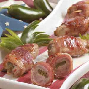 Quail Poppers (bacon wrapped around jalapenos)